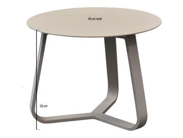 Pula lounge tuintafel 45xH35 cm rond natural sand, Tuin en Terras, Tuintafels, Ophalen of Verzenden, Nieuw, Aluminium