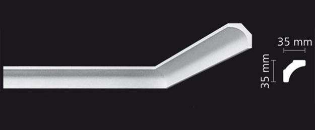 Kroonlijst Nomastyl B2+ (35 x 35 mm), lengte 2 m, Doe-het-zelf en Verbouw, Plinten en Afwerking, Nieuw, Ophalen of Verzenden