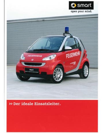 2007 SMART FORTWO FEUERWEHR LEAFLET DUITS, Nieuw, Author