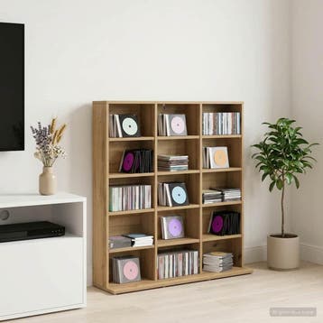 vidaXL CD Kast Artisanaal eiken 96 x 23,5 x 97,5 cm Bewerkt, Verzenden, Nieuw