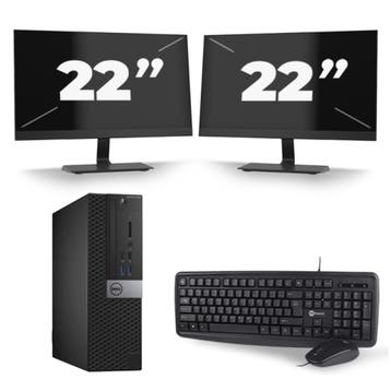 Dell Optiplex 3040 SFF -   i3-6e  - 8GB  - 256GB  + 2x 22 in, Qwerty, Verzenden, 8 GB, Refurbished
