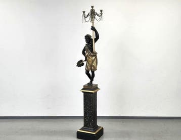 Venezianische Schule - Candelabra vloerlamp - Brons, Glas,