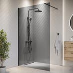Douchewand Rizani 140 x 200 cm Zwart – Getint Rookglas, Verzenden, Nieuw, Douche