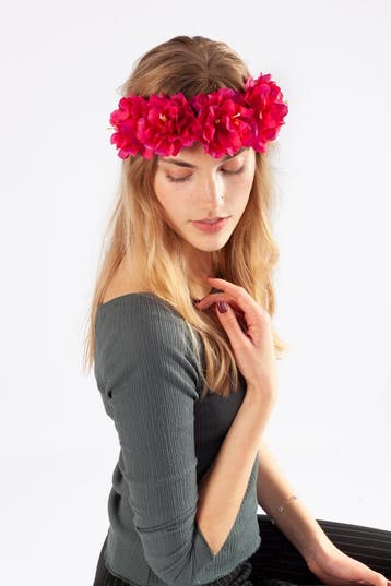 KIMU® Bloemenkrans Haar Hibiscus Roze Hawaii Bloemen Haarban, Ophalen of Verzenden, Nieuw, Carnaval, Accessoires