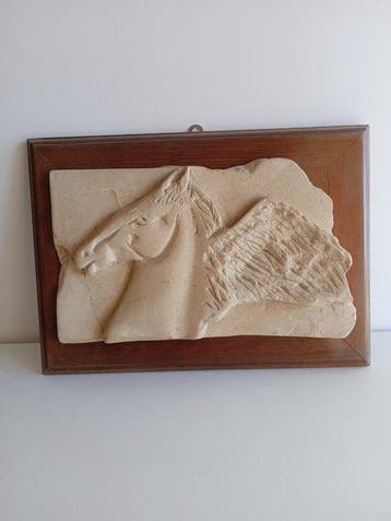 sculptuur, PEGASO - 29 cm - Steen