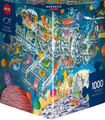 Triangle Box - Aliens Welcome! Puzzel (1000 stukjes) | Heye, Verzenden, Nieuw