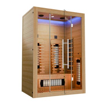 Infraroodkabine / Sauna Kiruna 130 Premium - 190 x 130 x 105, Sport en Fitness, Sauna, Verzenden, Nieuw