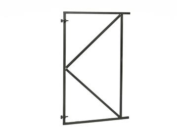 Stalen Poortframe Verstelbaar Vuurverzinkt 90 x 155 cm Zwart, Nieuw