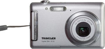 Traveler Super Slim XS 8 Digitale Compact Camera - Zilver, Audio, Tv en Foto, Fotocamera's Digitaal, Verzenden, Zo goed als nieuw