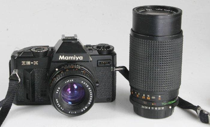 Mamiya, Revuenon ZE-X + 50mm + Sekor E 70-150mm | Single, Audio, Tv en Foto, Fotocamera's Analoog