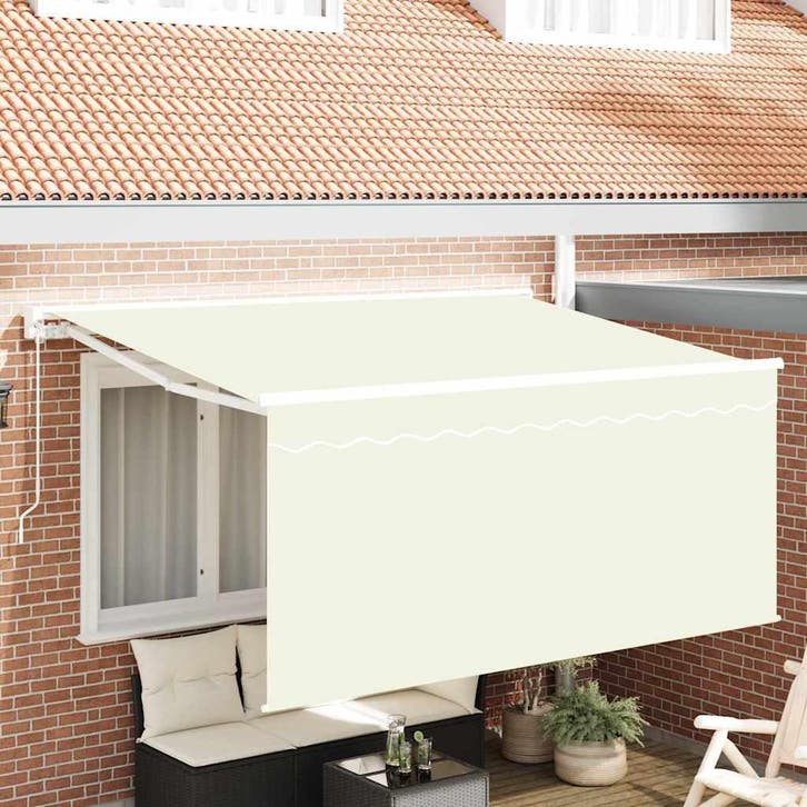 vidaXL Inklapbaar Zonnescherm Crème 300 x 200 cm, Tuin en Terras, Zonneschermen, Nieuw, Verzenden