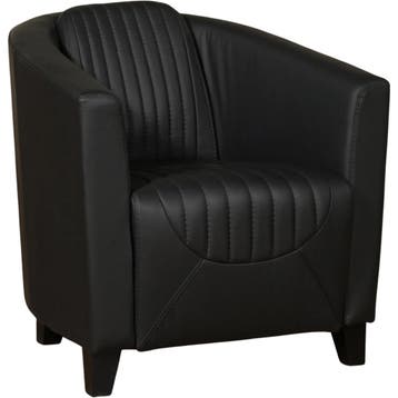 Leren fauteuil Press Special - Toledo Nero (zwart) - Poten, Huis en Inrichting, Fauteuils, Nieuw, Ophalen of Verzenden, Eigentijds, Klassiek, Retro, Romantisch, Vintage
