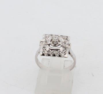 Zonder minimumprijs - Ring - 18 karaat Witgoud Diamant, Sieraden, Tassen en Uiterlijk, Ringen, Nieuw