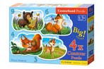 4 Delige puzzel set Dieren in het bos Castorland B-005079, Hobby en Vrije tijd, Denksport en Puzzels, Ophalen of Verzenden, Nieuw