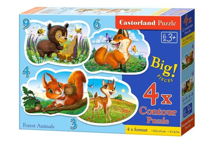 4 Delige puzzel set Dieren in het bos Castorland B-005079, Hobby en Vrije tijd, Denksport en Puzzels, Overige typen, Nieuw, Ophalen of Verzenden