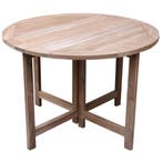 Kupu-Kupu klaptafel 110 cm rond teak, Ophalen of Verzenden, Nieuw, Teakhout