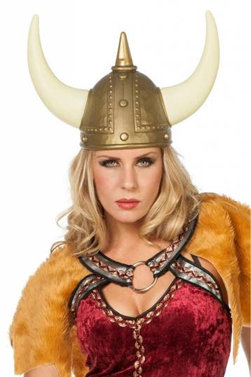 Helm Viking goud met horens, Ophalen of Verzenden, Nieuw