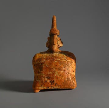 Precolumbiaans - Nayarit Keramische Zittende Figuur Met