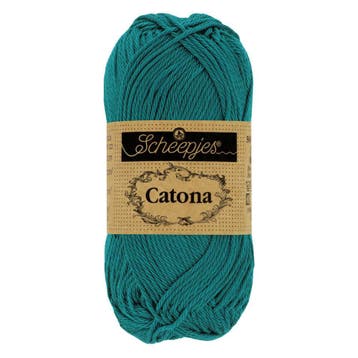 Scheepjes Catona 25g - 401 Dark Teal - Haakgaren / Breigaren, Ophalen of Verzenden, Nieuw, Breien of Haken, Wol of Garen