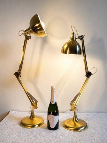 Light & Living - Tafellamp (2) - Messing - XL 90cm Designer, Nieuw