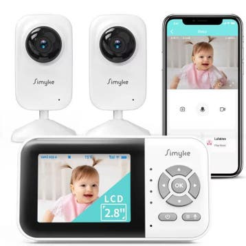 Babyfoon 2 Camera’s 2.8 Inch Monitor Nachtzicht App, Kinderen en Baby's, Babyfoons, Verzenden, Nieuw