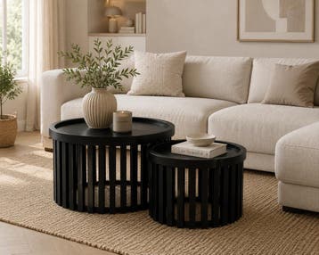 Salontafel S/2 Anna Mango Zwart, Ophalen of Verzenden, Nieuw