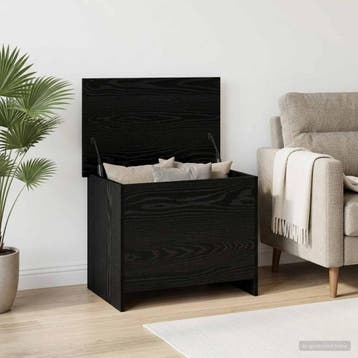 vidaXL Opbergkist met opslag Zwart eiken 60 x 40 x 50 cm, Huis en Inrichting, Verzenden, Nieuw