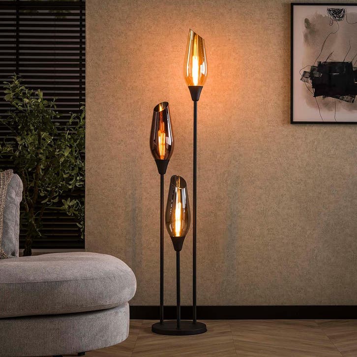 *WOONWINKEL* Vloerlamp Met Gekleurd Glas, Huis en Inrichting, Lampen | Vloerlampen, Nieuw, Verzenden