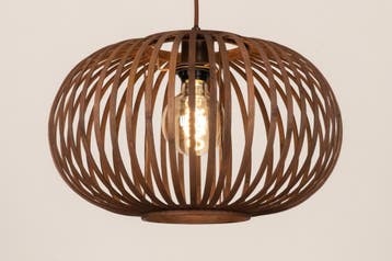 Rietveld Hanglampen - Bruin - Hout, Rotan, Huis en Inrichting, Lampen | Hanglampen, Verzenden, Nieuw