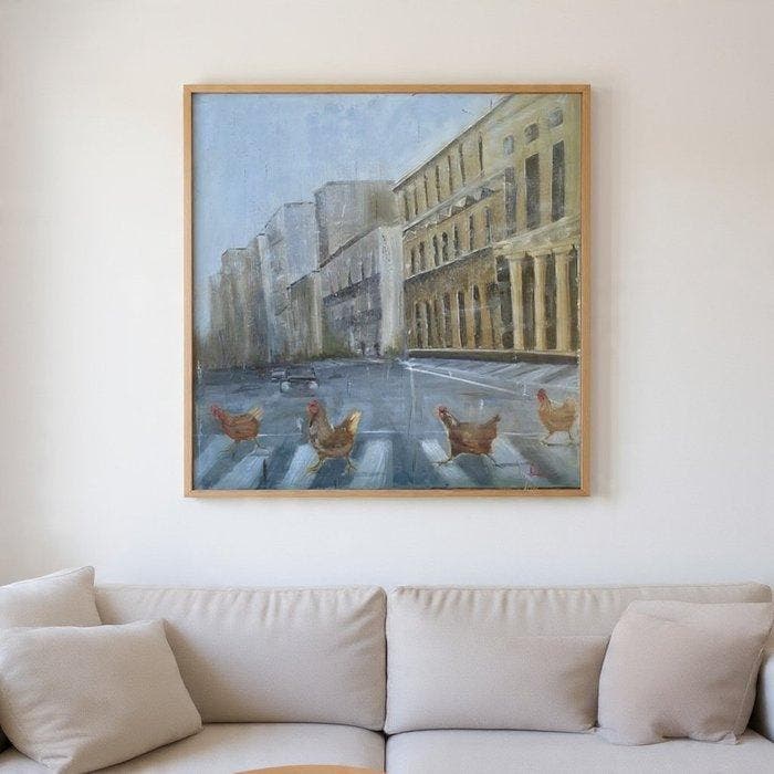 Monica Zambon - Un giro in citta, Antiek en Kunst, Kunst | Schilderijen | Modern
