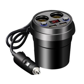 12v Adapter - USB Autolader - Bekerhouder Splitter Auto - Zw, Verzamelen, Verzenden, Nieuw