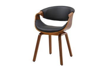 Stoel ORGANIC met armleuningen, zwart kunstleer en frame in, Huis en Inrichting, Stoelen, Ophalen of Verzenden, Nieuw