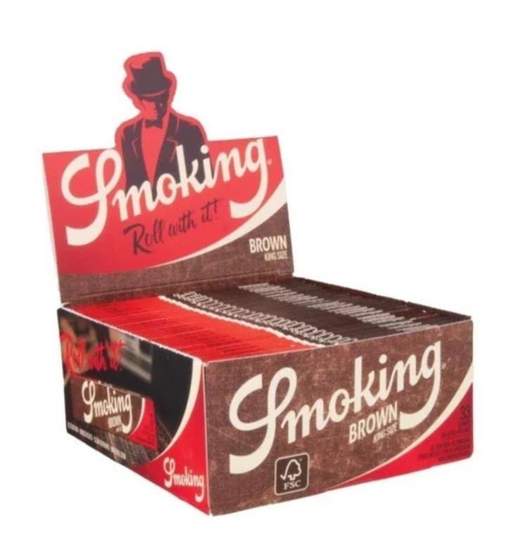 Smoking Brown King Slim Size vloei display (50 stuks), Verzamelen, Rookartikelen, Aanstekers en Luciferdoosjes, Nieuw, Verzenden