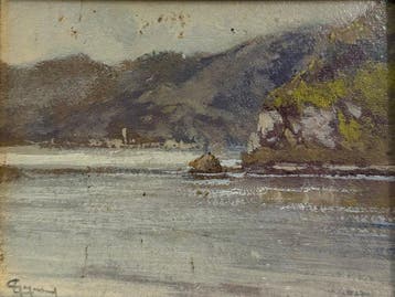 Lorenzo Gignous (1862-1958) - Veduta lacustre con