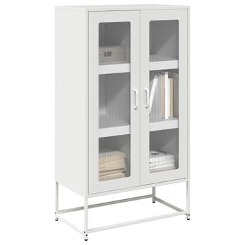 vidaXL buffetkast 68x39x123 cm staal wit, Verzenden, Nieuw, Metaal