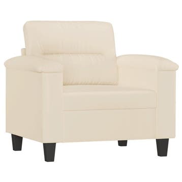 Fauteuil Beige | Microvezel | Retourdeal 54% Korting, Huis en Inrichting, Gebruikt, 75 tot 100 cm, Ophalen of Verzenden, 75 tot 100 cm