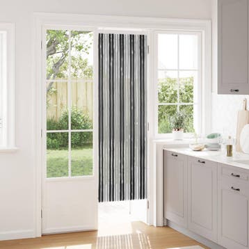vidaXL Insecten Gordijn Chenille Grijs en zwart 56 x 185 cm, Verzenden, Nieuw, Grijs