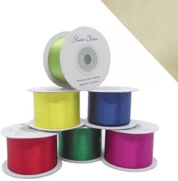 Dubbelsatijn lint Ivoor 38 mm rol 10 meter, Ophalen of Verzenden, Nieuw