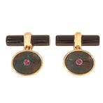 Manchetknopen - 9 kt. Roségoud - 16.50ct. tw. Diaspoor -