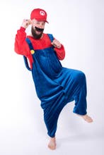 Onesie Super Mario Pak Kostuum Pet XS-S Jumpsuit Huispak, Carnaval, Nieuw, Ophalen of Verzenden, Kleding