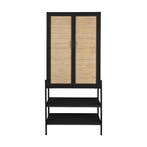 *WOONWINKEL* Dutchbone Yasu Zwarte Kast Met Rotan Deuren, Verzenden, Nieuw