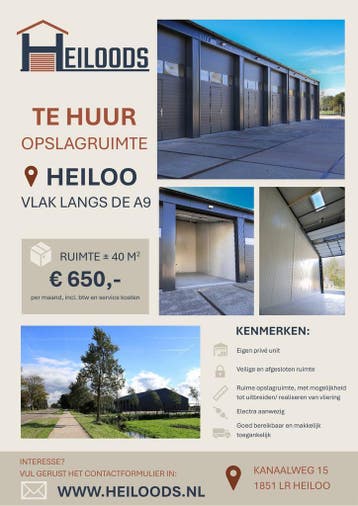 Loods / Bedrijfsopslag / Camperstalling / Opslagruimte huur, Opslag