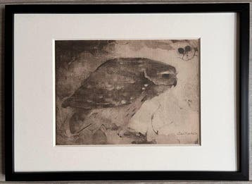 Jan Mankes (1889-1920) - Roofvogel op Tak 1923 (Mooi