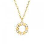 Zilveren ster ketting met cubic zirconia, Sieraden, Tassen en Uiterlijk, Kettingen, Met hanger, Nieuw, Ophalen of Verzenden, Goud