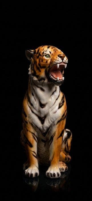 Beeld, Tigre Ruggente - 85 cm - Keramiek