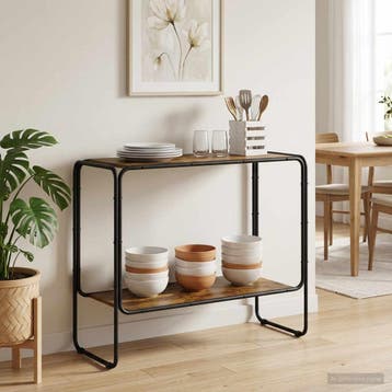 vidaXL Dressoir Gerookt eiken 93.5 x 38 x 75 cm Bewerkt hout, Verzenden, Nieuw, Overige houtsoorten, Minder dan 50 cm