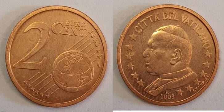 2 Cents Vatican 2 Cent 2003 Jean Paul Ii, Postzegels en Munten, Munten | Europa | Euromunten, Verzenden