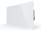 Livolo Touch Lichtknop | 1+1 Puls Schakelaar | Wit glas |, Doe-het-zelf en Verbouw, Elektra en Kabels, Ophalen of Verzenden, Nieuw