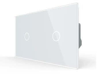 Livolo Touch Lichtknop | 1+1 Puls Schakelaar | Wit glas |, Doe-het-zelf en Verbouw, Ophalen of Verzenden, Nieuw, Schakelaar