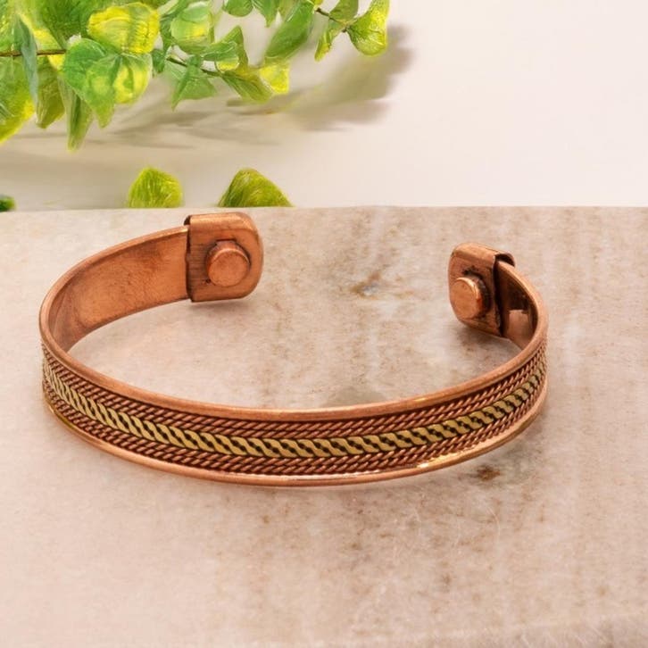 Koperen gezondheids-klemarmband met 2 magneten, Sieraden, Tassen en Uiterlijk, Armbanden, Ophalen of Verzenden